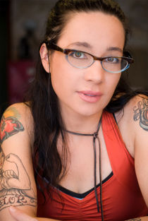 Fat teacher in glasses